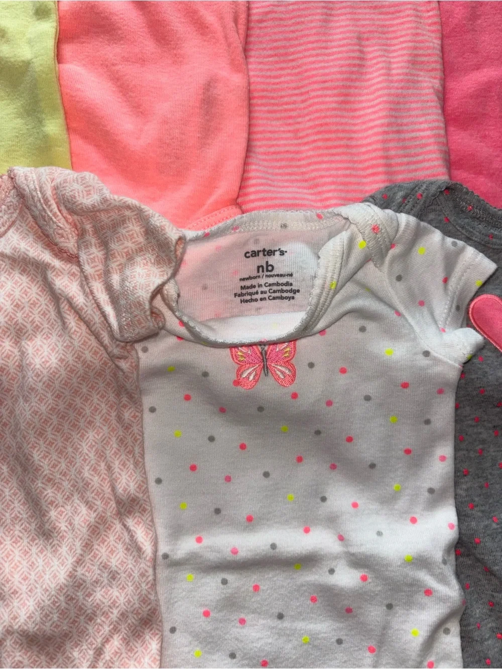 Carter’s Mixed Colors Newborn Baby Bodysuits Bundle
